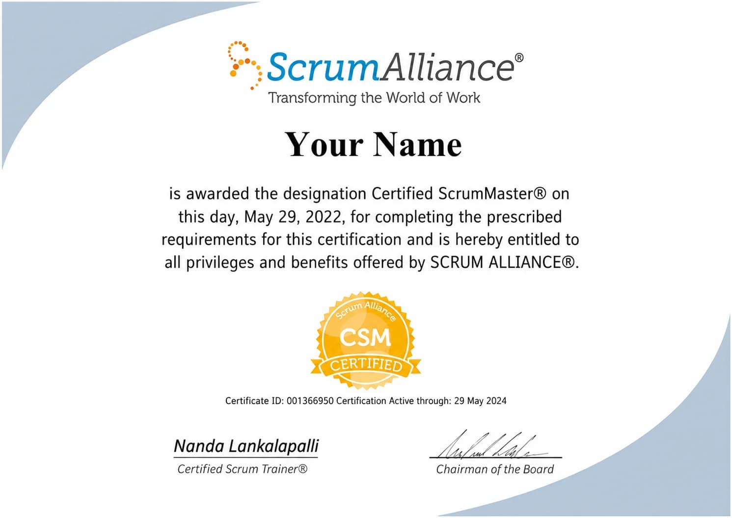 Certified Scrum Master® (CSM®) Certification