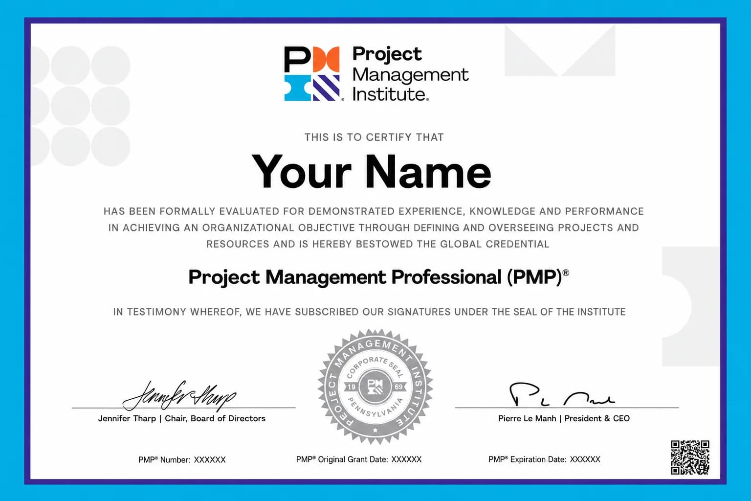 PMP® Certification Training certificate preview